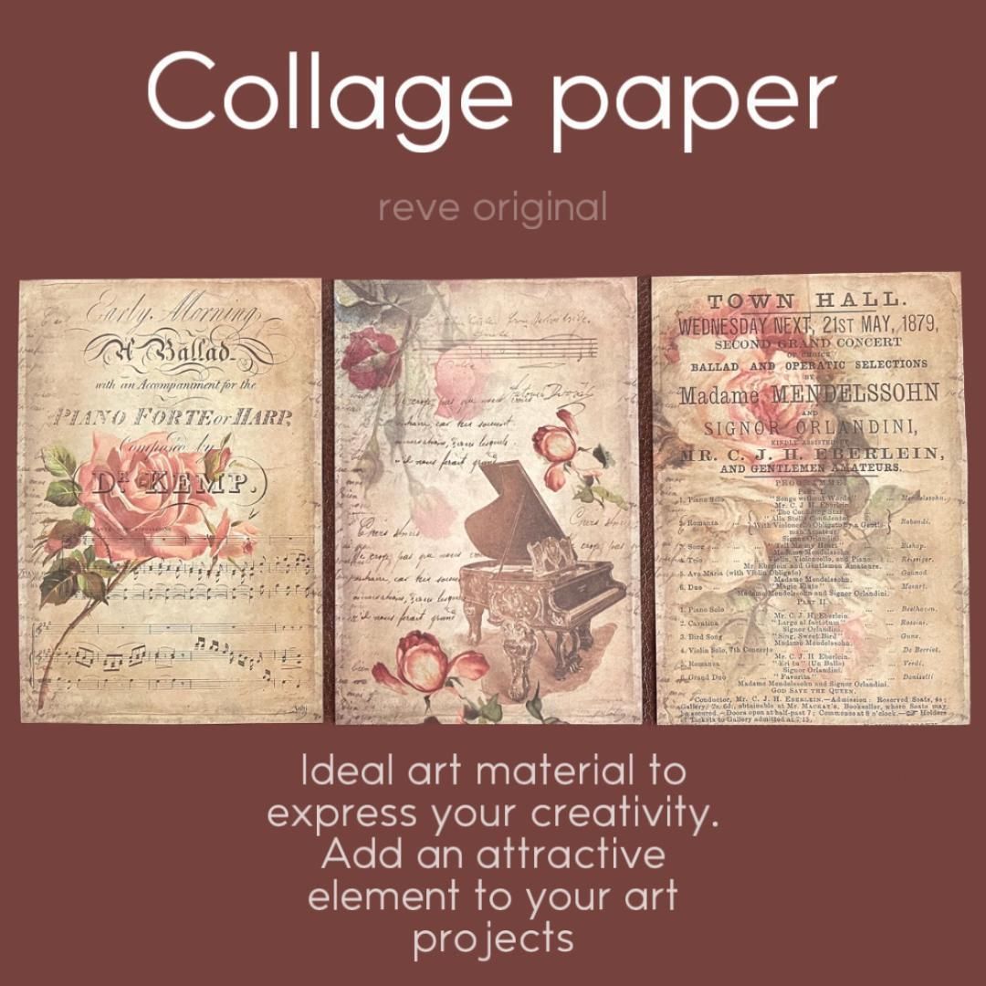 選べる4種】デザインペーパー コラージュ素材 花柄 紙ものセット 30枚