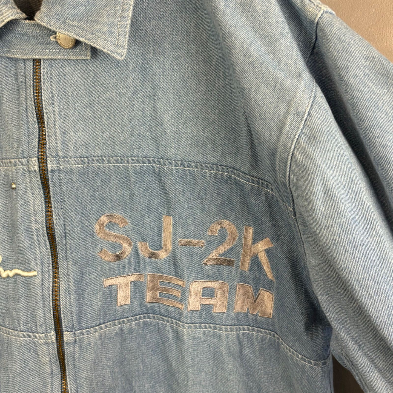 Sean John Y2K archive Hip-Hop ショーンジョン デニムジャケット ブルゾン ロゴ刺繍 ワッペン L