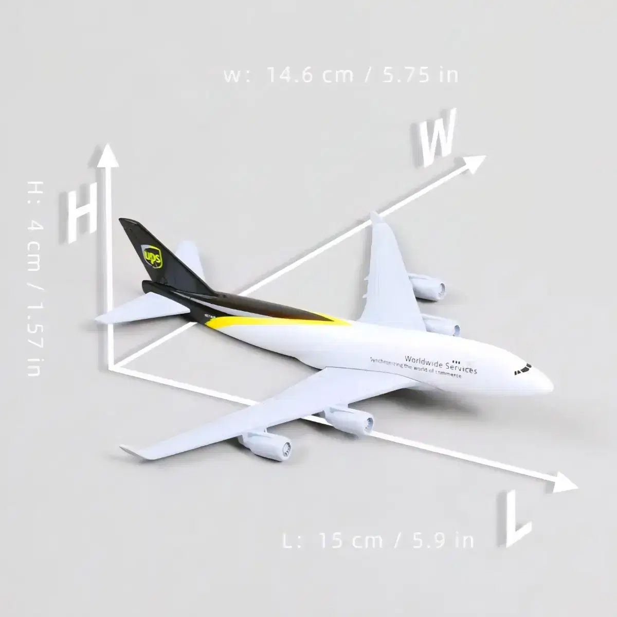 UPS 航空機モデル 幅約18cm　長さ約18cm 金属) UPS 747 航空機 モデル (図) 売ります - メルカリ