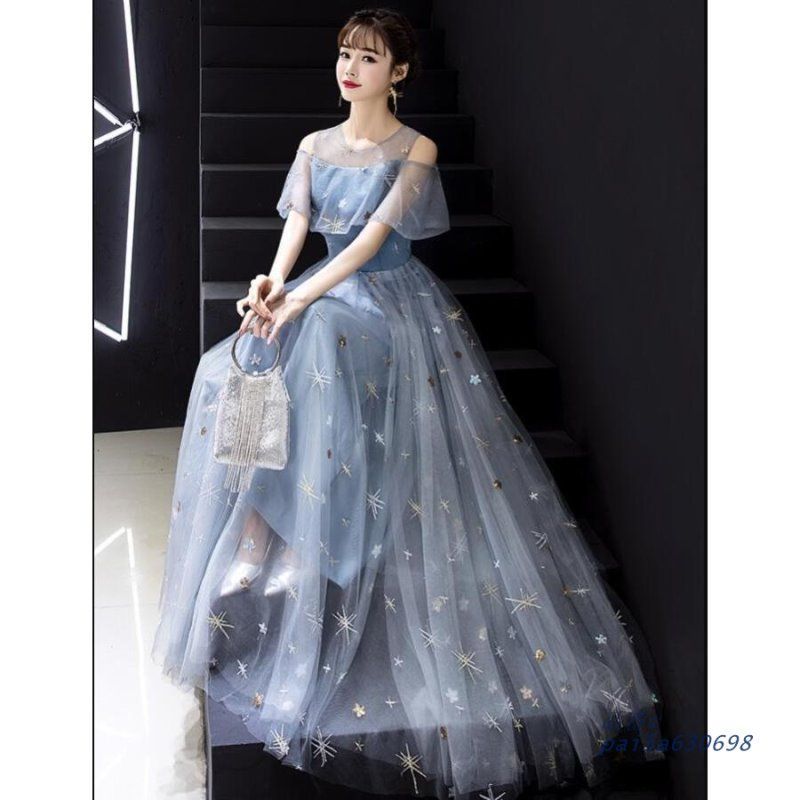 オフショルダー ロングドレス Aラインワンピース パーティードレス 結婚式 ウエディングドレス 二次会 お呼ばれ 謝恩会 フォーマルドレス 披露宴 上品 pai5a630698