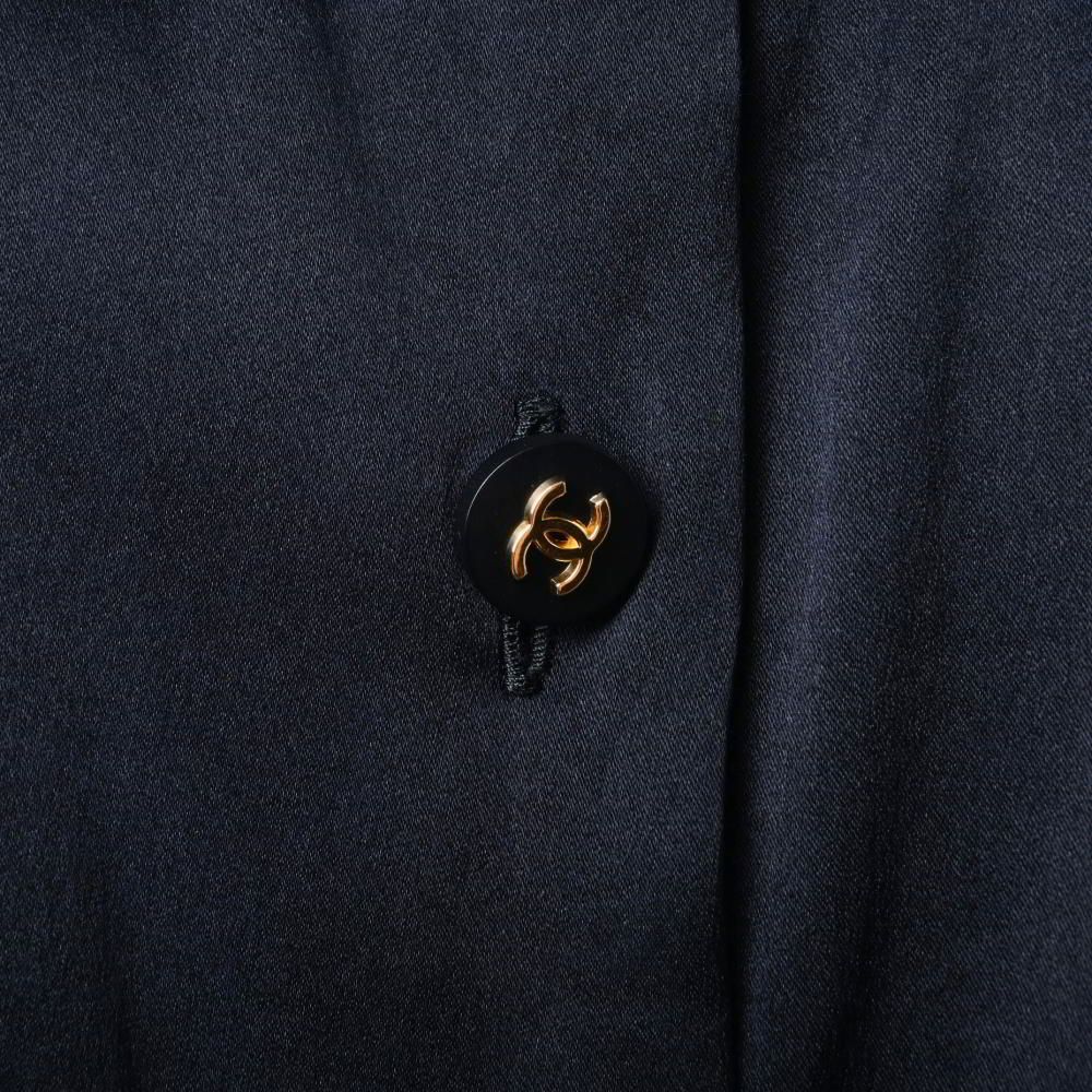 CHANEL ヴィンテージ シルク シャツ ベスト ノースリーブ ココボタン6