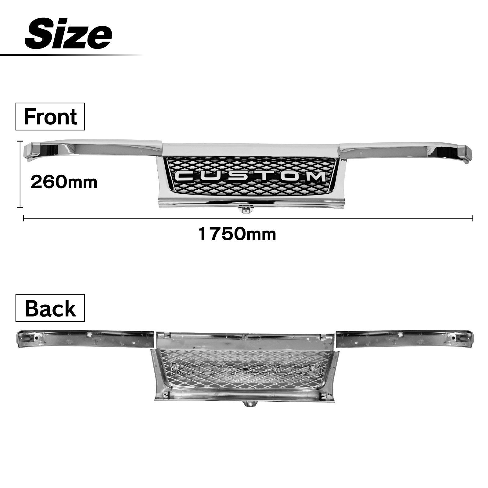 NEWキャンター 後期 標準キャブ H11.5〜H14.6対応 メッキ フロントグリル 3分割タイプ クローム仕上げ 外装 ドレスアップ パーツ FFCRYSTALESIA_COM