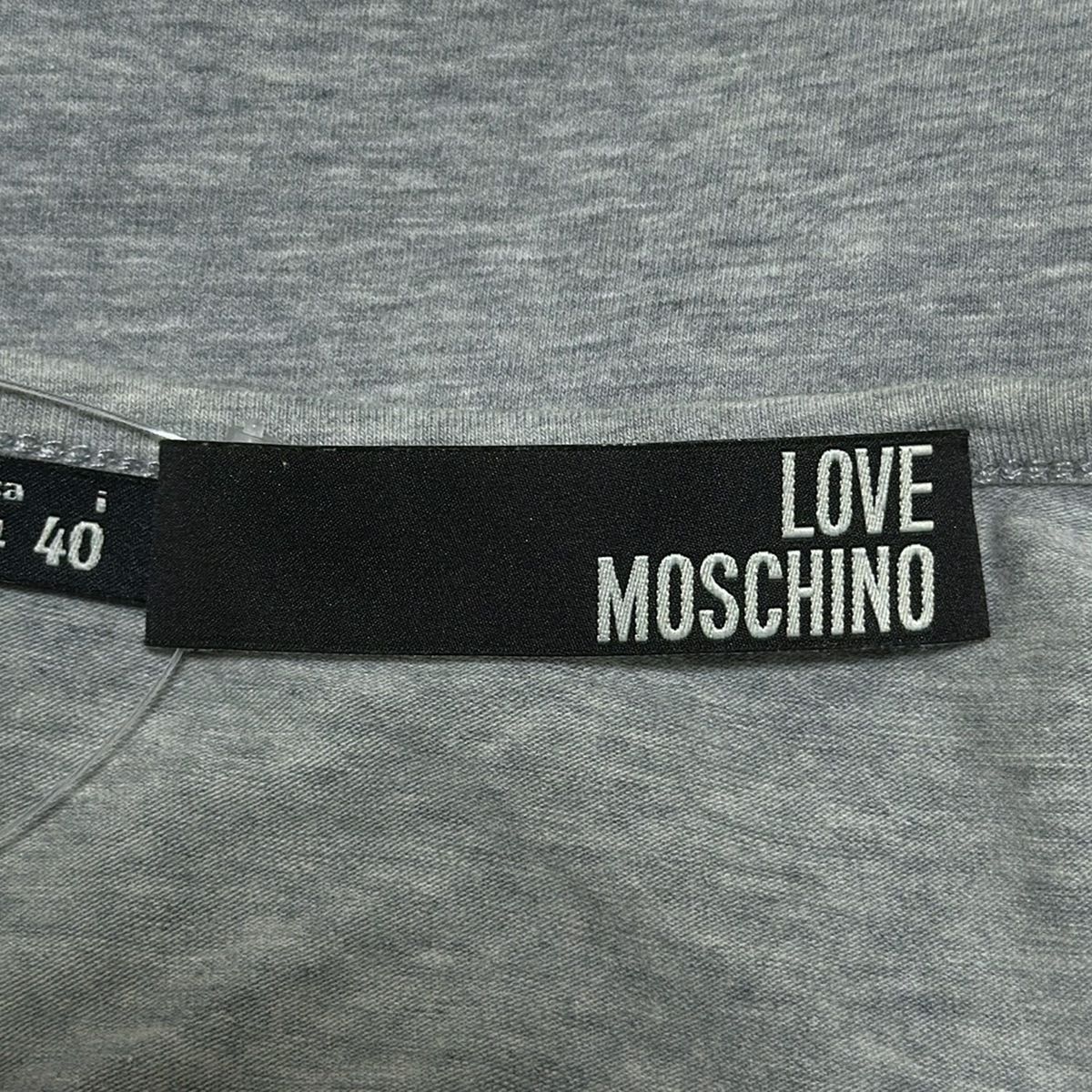  LOVE ラブモスキーノ 長袖Tシャツ サイズ40 I M レディース - ライトグレー×黒×マルチ 長袖 Tシャツ カットソー