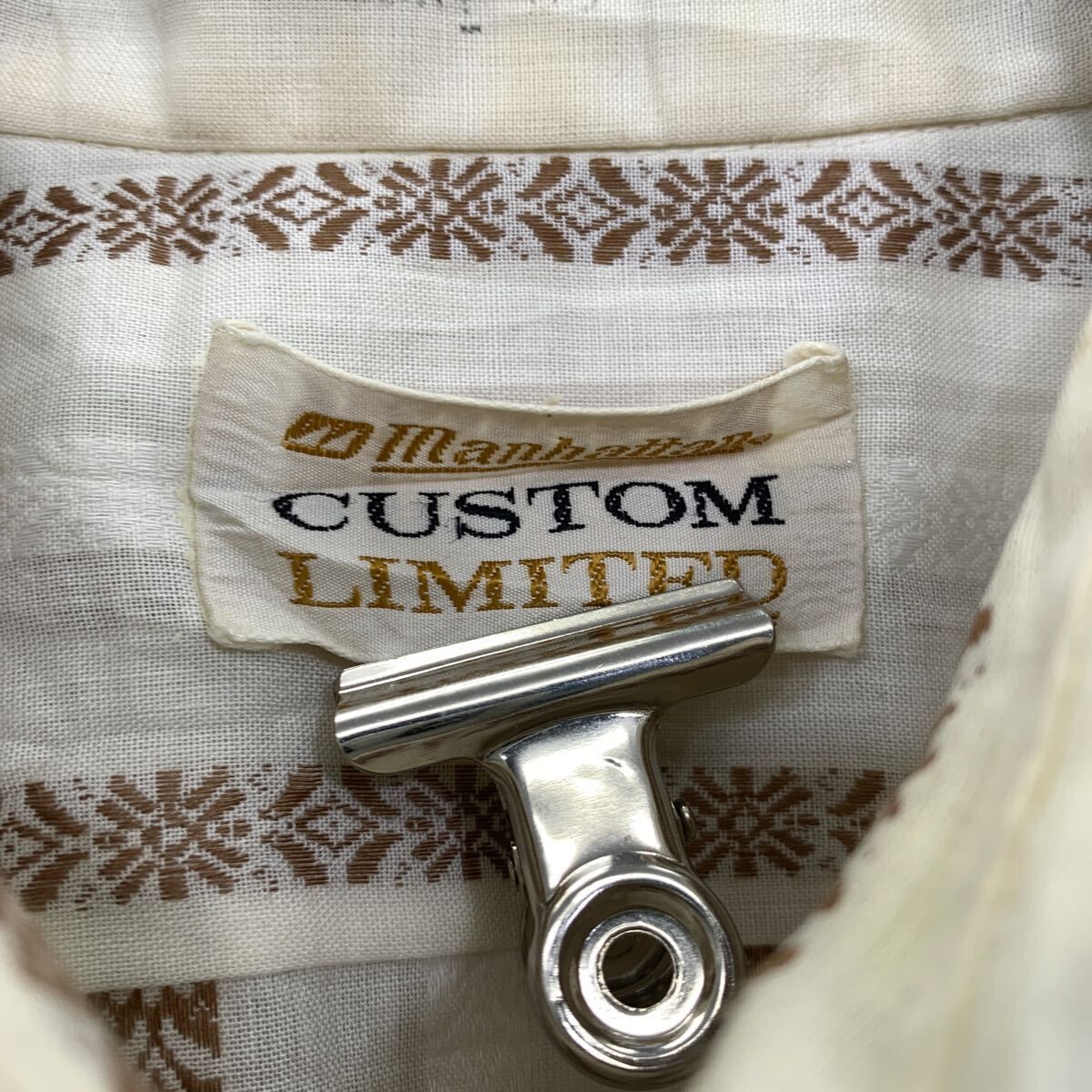 Manhattan Custom Limited 長袖 ストライプシャツ L～ ホワイト