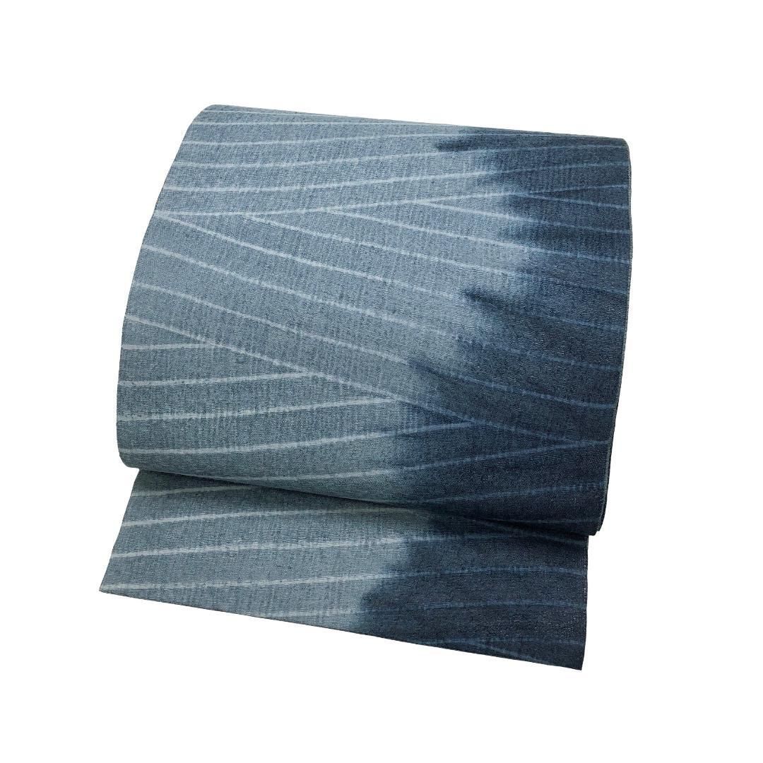 袋帯 抽象模様 染分け 青袋鼠色 洒落帯 O-5652 - メルカリ