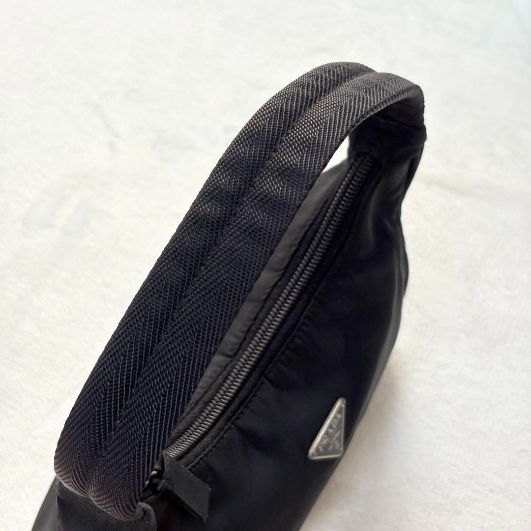 プラダ アクセサリーポーチ 三角ロゴ ミニバッグ ブラック テスート