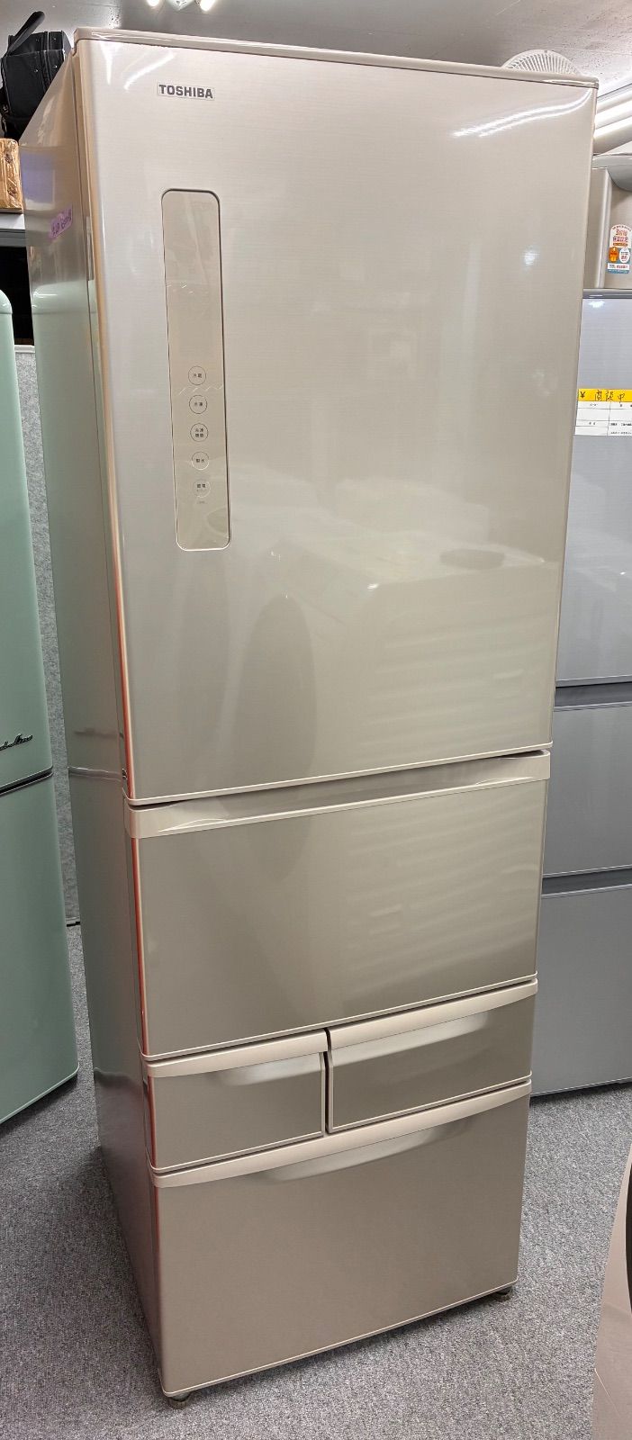 TOSHIBA 東芝 冷蔵庫 冷凍庫 動作品 5ドア 411L 大容量 送料込み 東芝 TOSHIBA 冷蔵庫 5ドア 411L 左開き VEGETA ベジータ GH