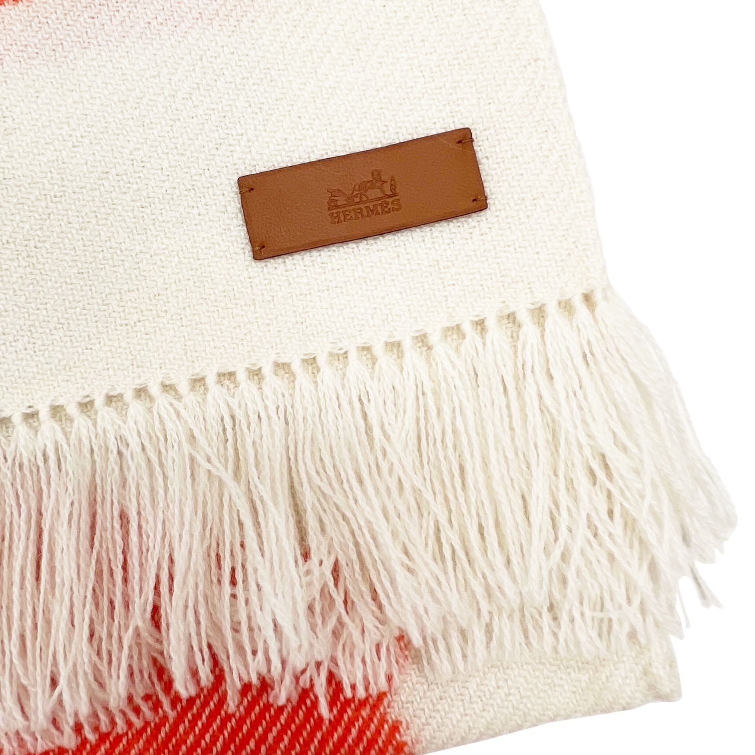HERMES エルメス イカット ジグザグ カシミア マフラー レディース 