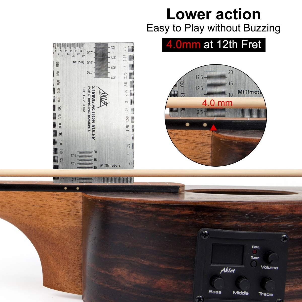 AKLOT ベースウクレレ 30インチウクレレベース EADG ソフトケース ストラップ ピック付属 エボニー ブラウン SKLAD-KIRPICHA_RU