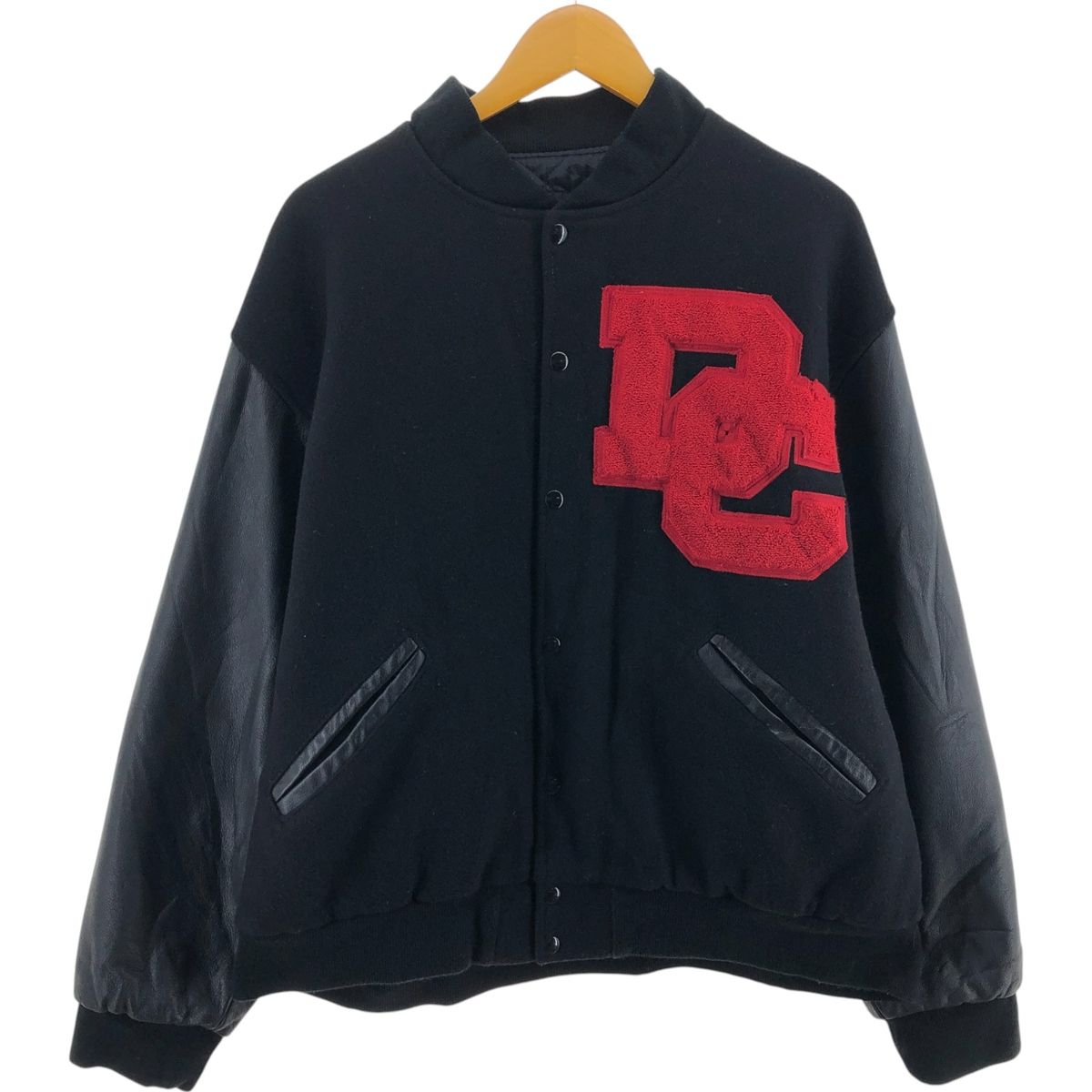 古着 90年代 GAME SPORTSWEAR 中綿入り 袖革ウールボタン 古着 90年代 GAME SPORTSWEAR 中綿入り 袖革ウールボタン
