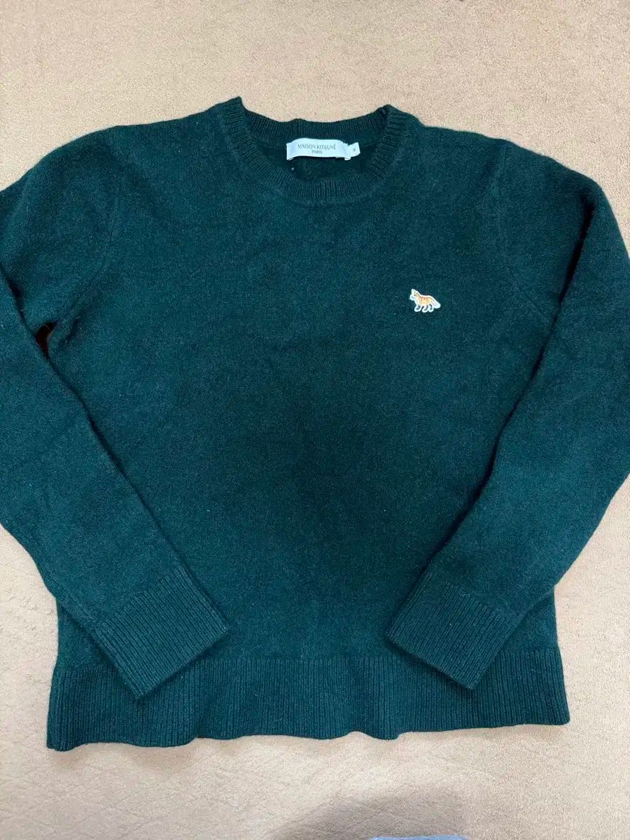 人気ブランドバ40代 Maison Kitsuné(メゾンキツネ) ダークグリーン ウール ニット 帽子