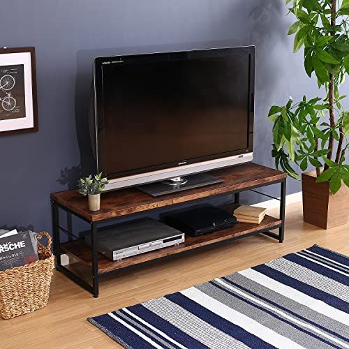 不二貿易 テレビ台 テレビボード 32型 42型推奨 幅120×奥行40×高さ40cm ブラウン ローボード ヴィンテージ風 収納棚 組立商品 ナビア 14646