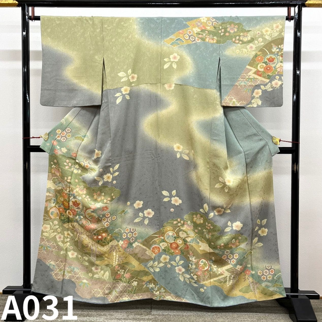 訪問着 金駒 金彩 桜 吉祥文様 紋意匠 正絹 ガード加工済 A031 【公式 