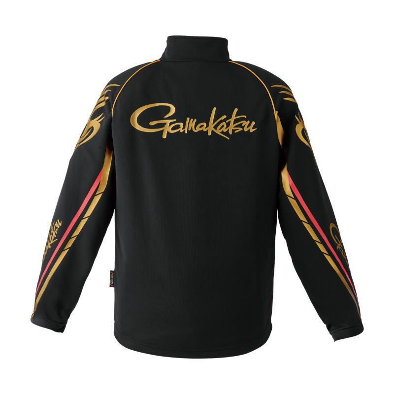 がまかつ 2WAYウォームジップシャツ GM-3766 ブラック レッド Lサイズ