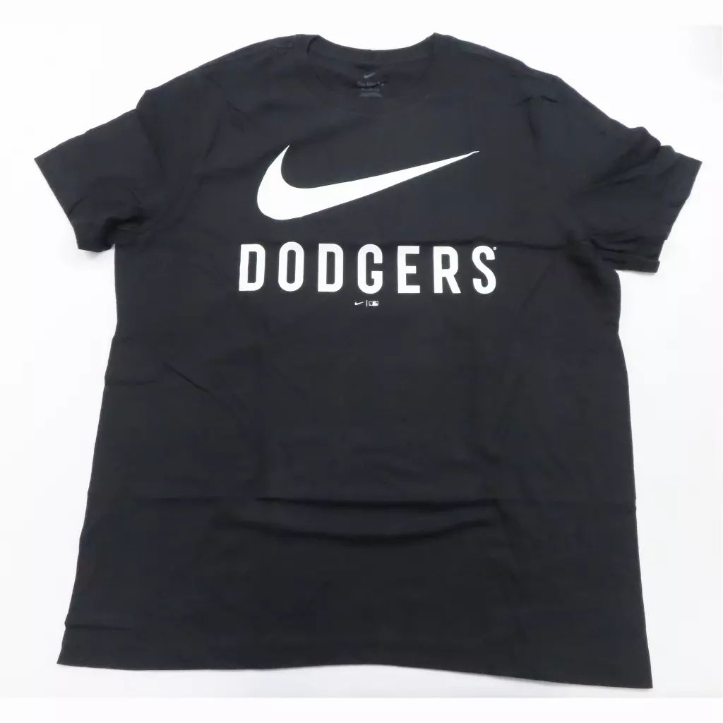 【中古】Tシャツ ロサンゼルス・ドジャース ナイキ スウォッシュTシャツ ブラック XLサイズ