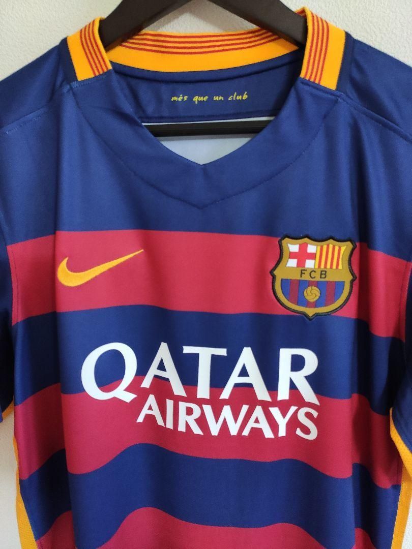 バルセロナユニフォームホーム15/16 スアレス 希少15⁄16 FCバルセロナ ♯9 スアレスMサイズ相当ホーム NIKE FC