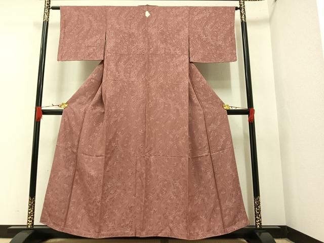 8311］色無地 美品 一つ紋 木瓜 逸品 着物 袷 正絹