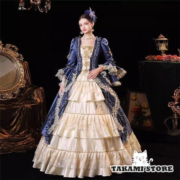 豪華なドレス ジュリエットコスプレ衣装 ヨーロッパ風 ワンピース 長裾 貴婦人 ダンスパーティ パーティードレス ウェディングドレス : [GRATTY] 貴族 衣装 王族服 ジュリエット カラードレス