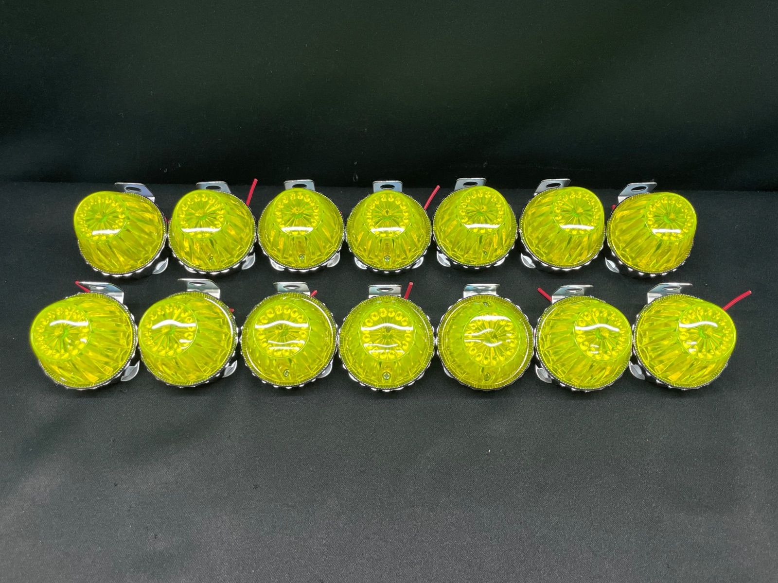 S-92 蛍光イエロー 14個 サイドランプ NO.16 黄 板橋用品製作所 電球式 レトロ デコトラ アート 車高灯 蛍 ゼリーマーカー