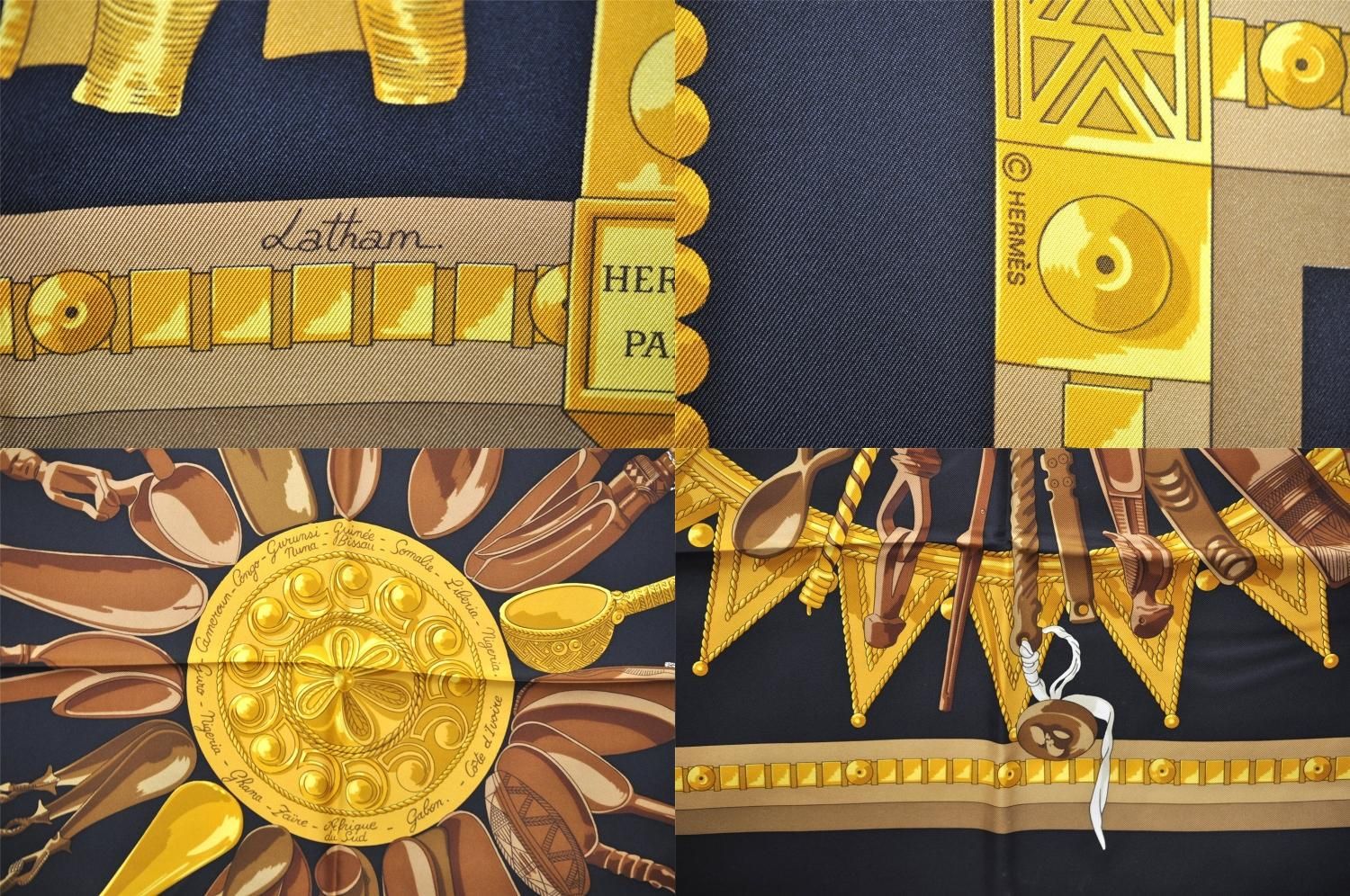 エルメス カレ45 Neige d' Antan 去年の雪 ガヴロッシュ シルク