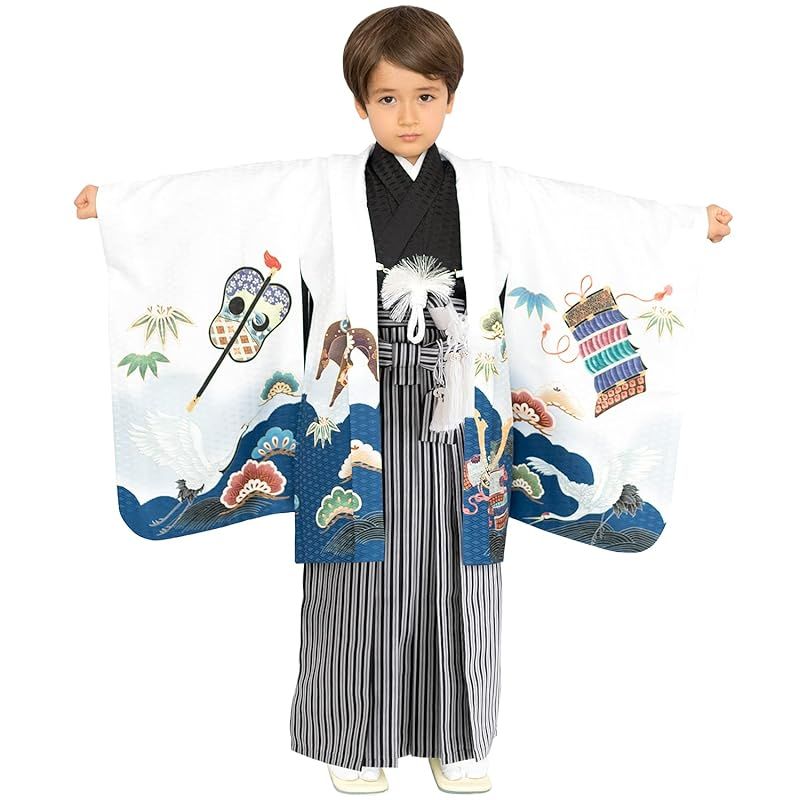 KYOETSU] [キョウエツ] 七五三 男の子 5歳 着物 袴 セット 縞袴