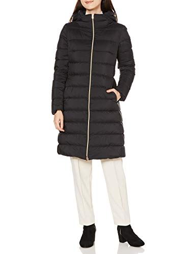 ヘルノ 超軽量ナイロン ツヤ無し 取り外し フード付 ロングダウンコート MAINライン PI 1149 D 9200 NAVY レディース ネイビー EU 40 日本サイズ7 号相当