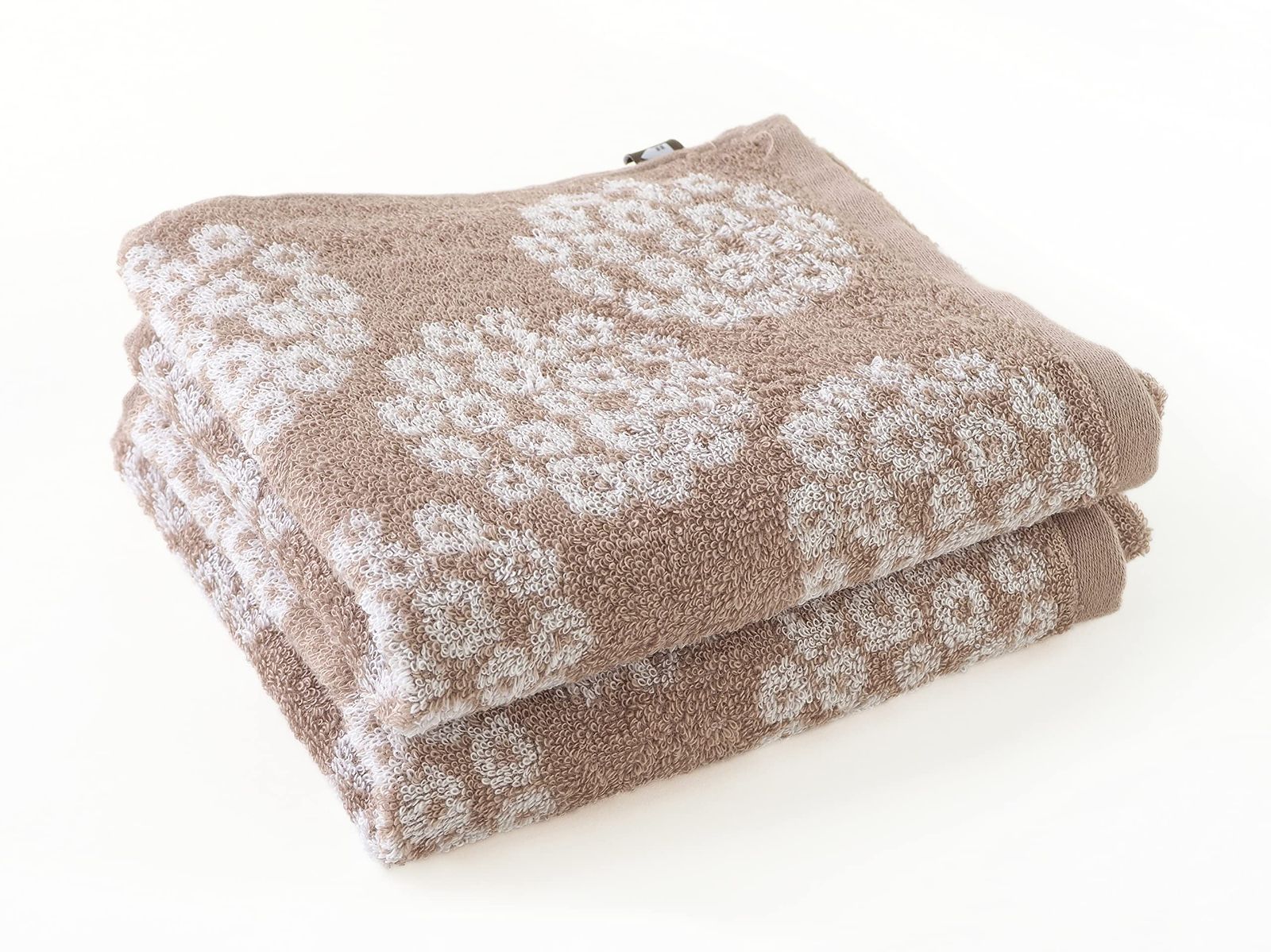 aONZG-309-2BE 2枚セット 中厚 標準 タイプ 北欧調のジャガードモチーフ 34×80㎝ ベージュ イッピー イッピー 甘撚りパイル フェイスタオル ピエニ pieni オンネラ Onnela Kosugizen