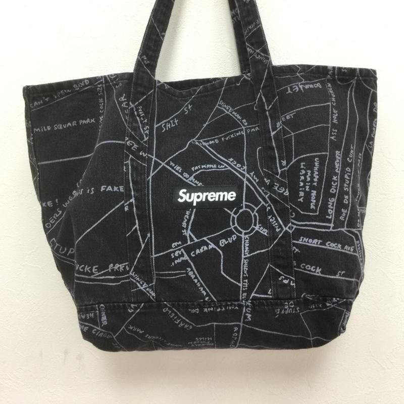 Supreme 19ss ゴンズ マップ デニム トートバッグ BOX LOGO - メルカリ