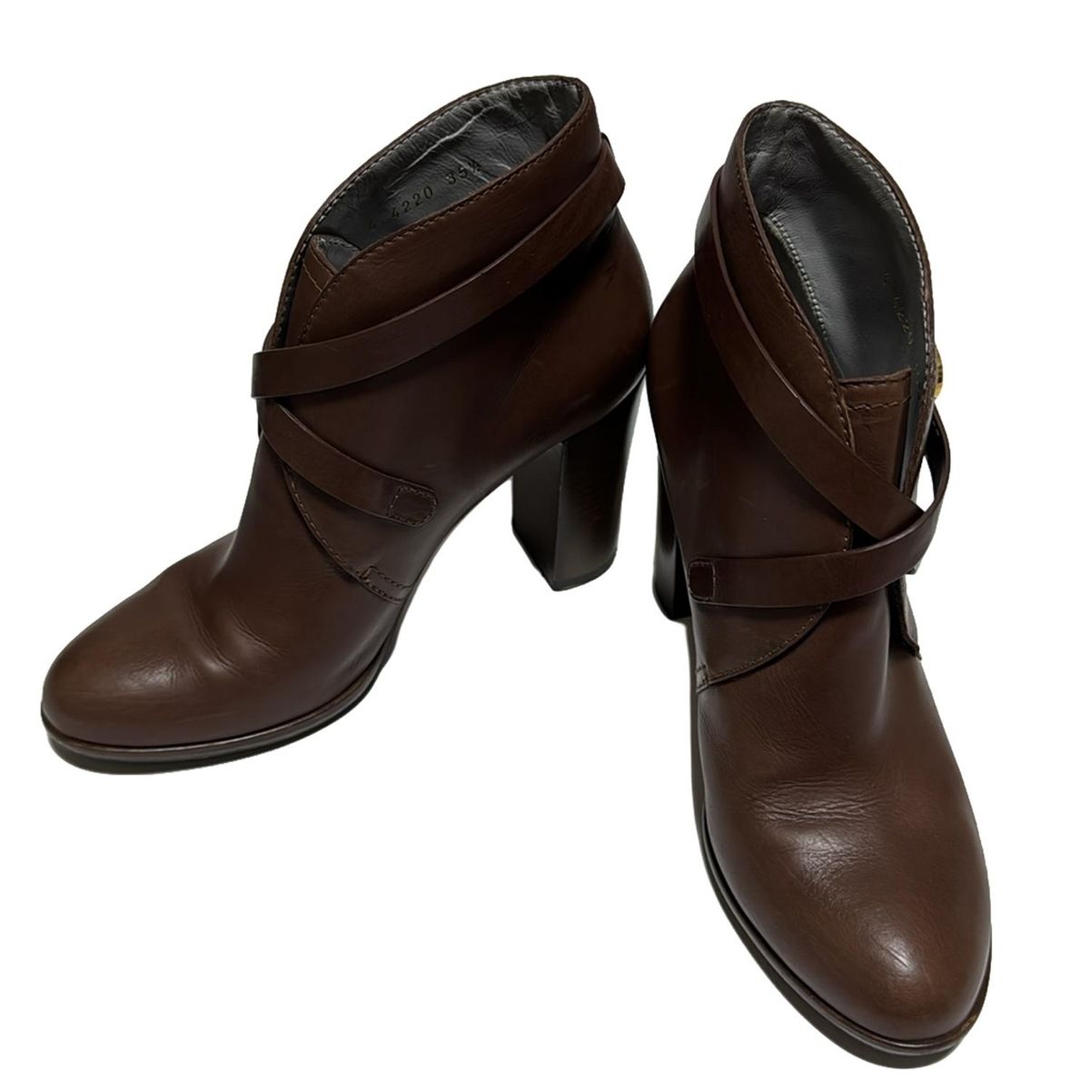 sergio rossi セルジオロッシ ショートブーツ 35 1 2 レディース - ダークブラウン レザー