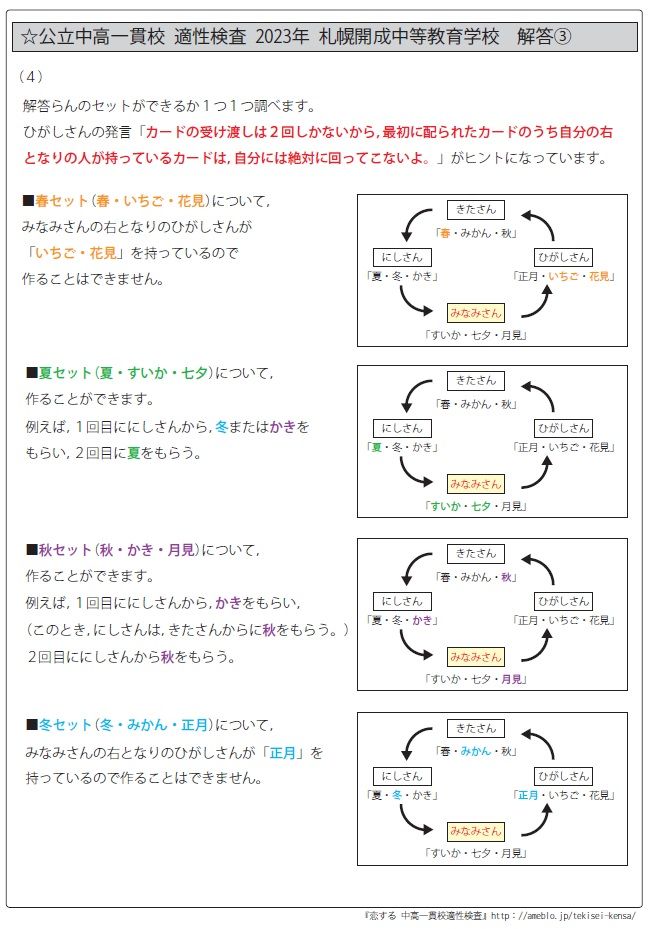 第10弾(2023年版) 全国公立中高一貫校 適性検査 算数問題過去問解説集