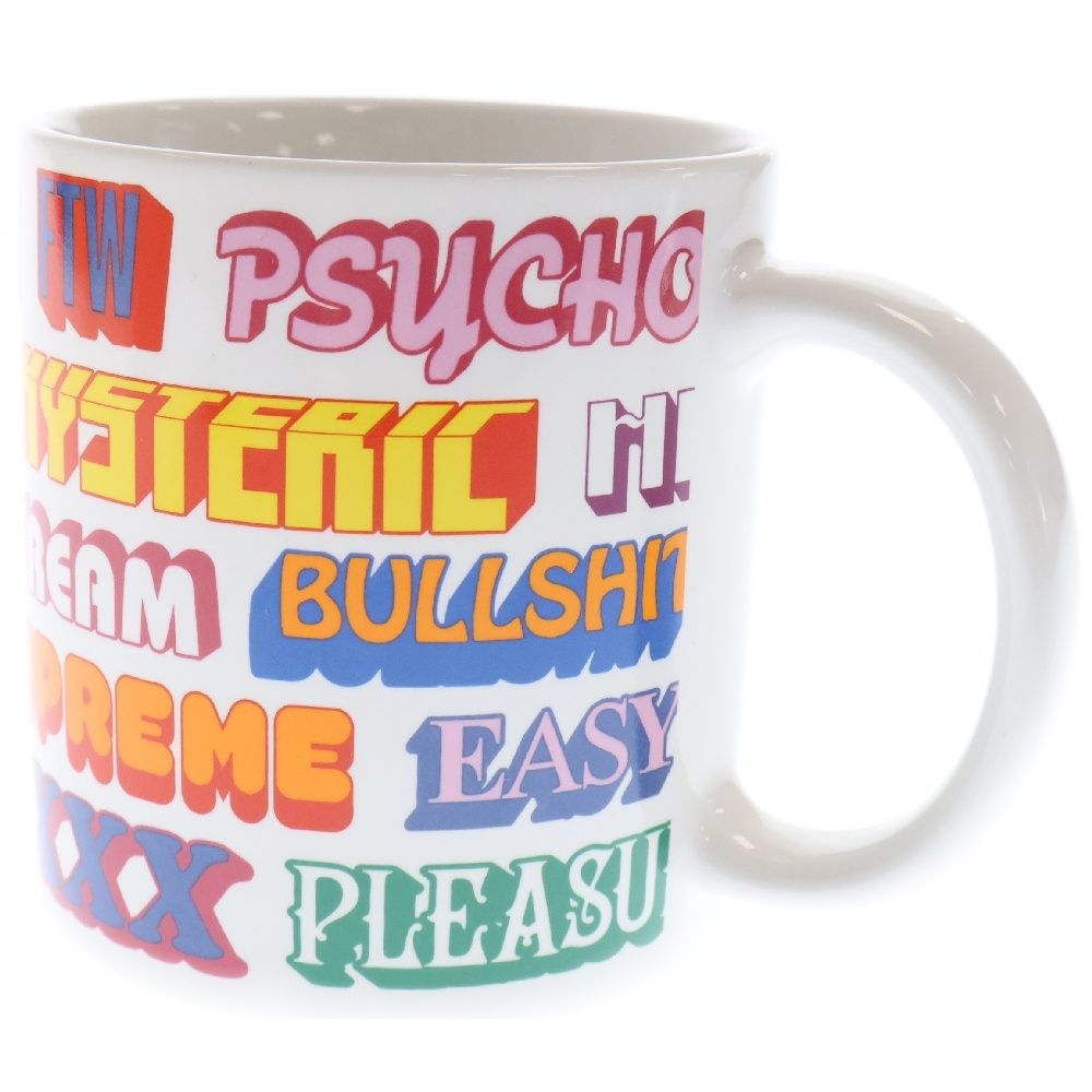 SUPREME シュプリーム 17AW ×HYSTERIC GLAMOUR Ceramic Coffee Mug ヒステリックグラマー 総柄プリント セラミック マグカップ ホワイト|マルチ