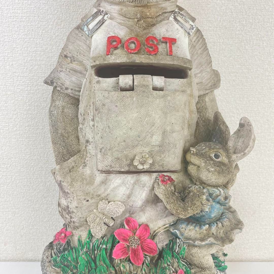 兎の親子 ポスト ガーデニング オブジェ 郵便受け 高さ70cm おしゃれ
