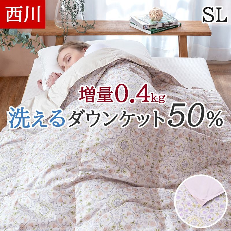 未使用西川ウォシャブルダウンケット ホワイトダウン使用.0.4kg
