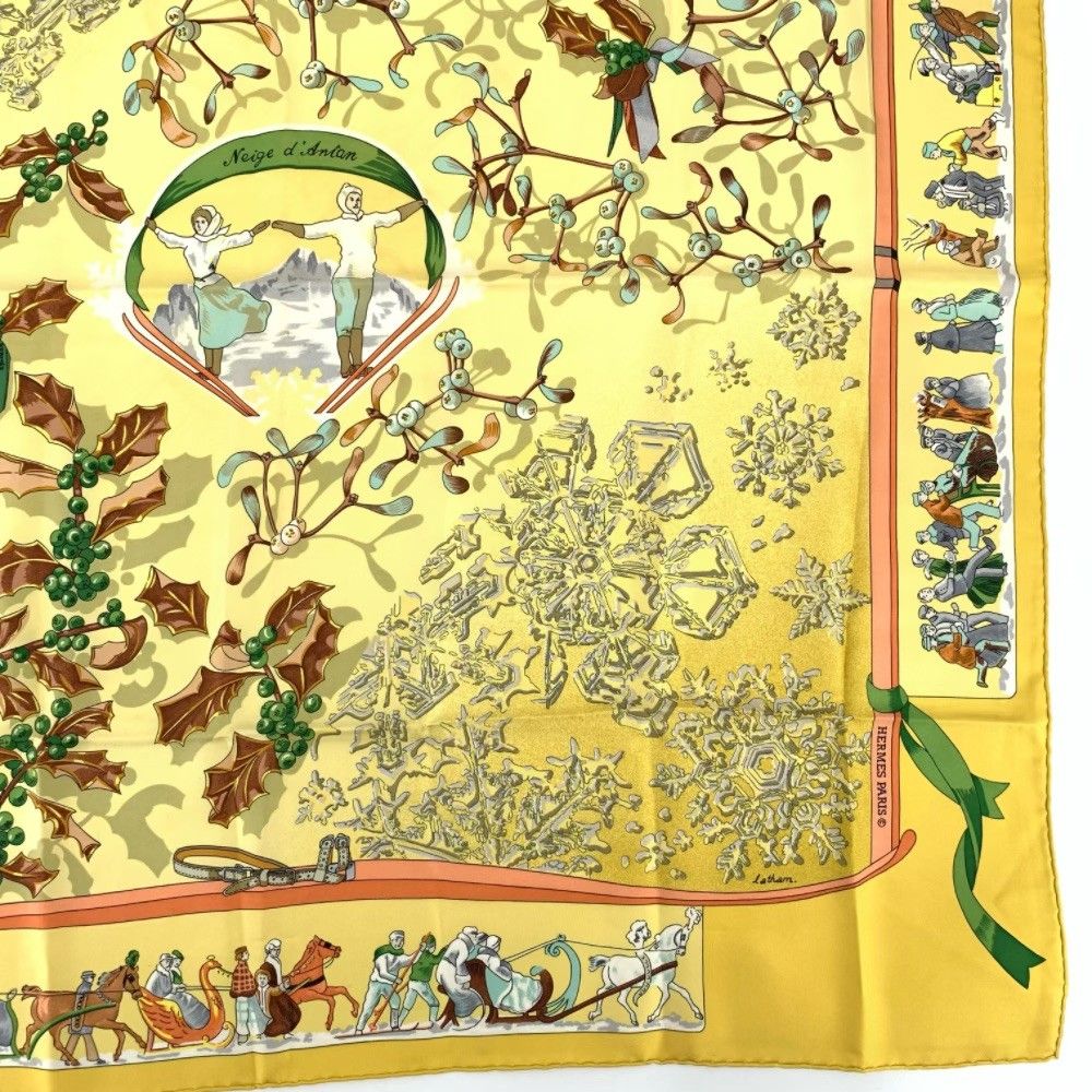 美品　エルメス カレ90 去年の雪　Neige d'Antan 楽天市場】HERMRS エルメス/neige d'Antan 去年の雪 カレ90/SA