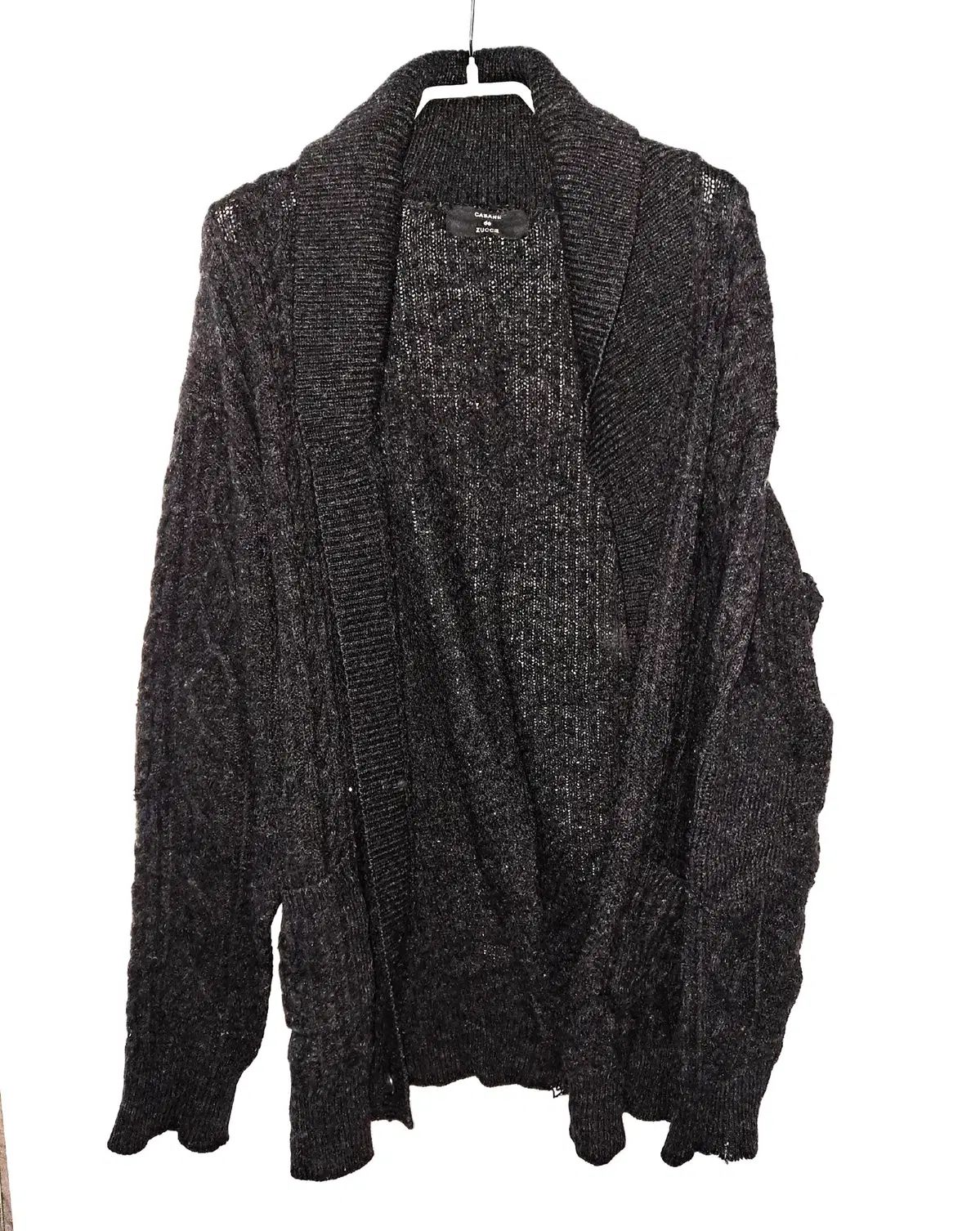【美品】モヘア混 CABANE de ZUCCa セットアップ 日本製 LOOK使用 CABANE de ZUCCA ニット切替ジップブルゾン