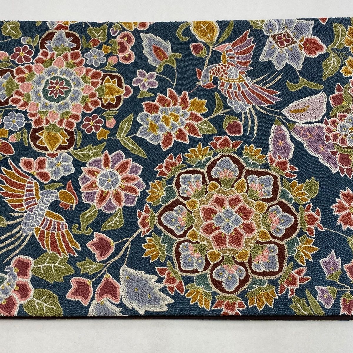 袋帯 逸品 華文 草花 相良刺繍 金糸 灰緑 正絹(未仕立て)｜売買された