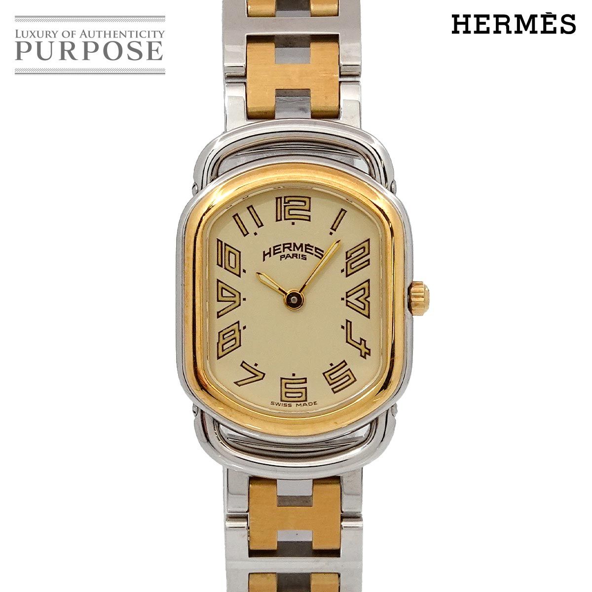 エルメス HERMES ラリー コンビ RA1 220 レディース 腕時計 アイボリー クォーツ ウォッチ Larry 90278982