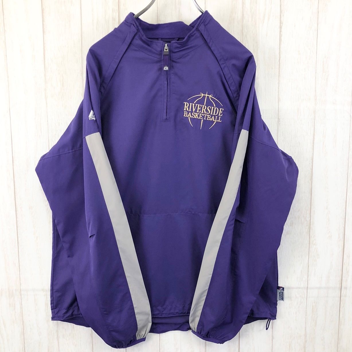 Majesticマジェスティック Riverside リバーサイド校 バスケットボール UC ハーフジップ アノラック ナイロンジャケット ナイロンプルオーバー