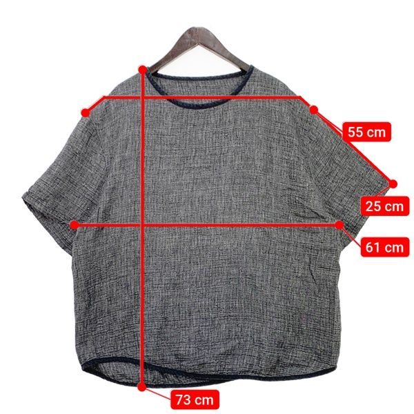 PORTER CLASSIC SASHIKO LINEN カットソー Tシャツ 半袖 刺し子 リネン メンズ サイズ3 ブラック ポータークラシック トップス DM12457■