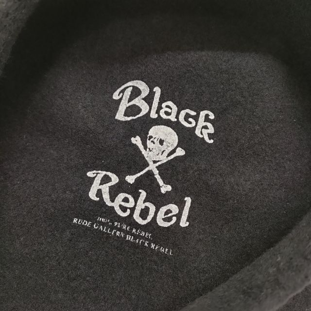 RUDE GALLERY BLACK REBEL ウールベレー 帽子 ベレー帽 ブラック メンズ  ルードギャラリーブラックレーベル【中古】4-0202T◎