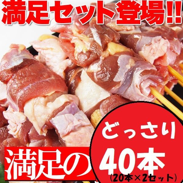 お得セット ご家庭で美味しい焼き鳥！福井地元の絶品グルメ!!純鶏串(じゅんけい)どっさり40串(20串×2) 鶏肉 NK00000014-2set