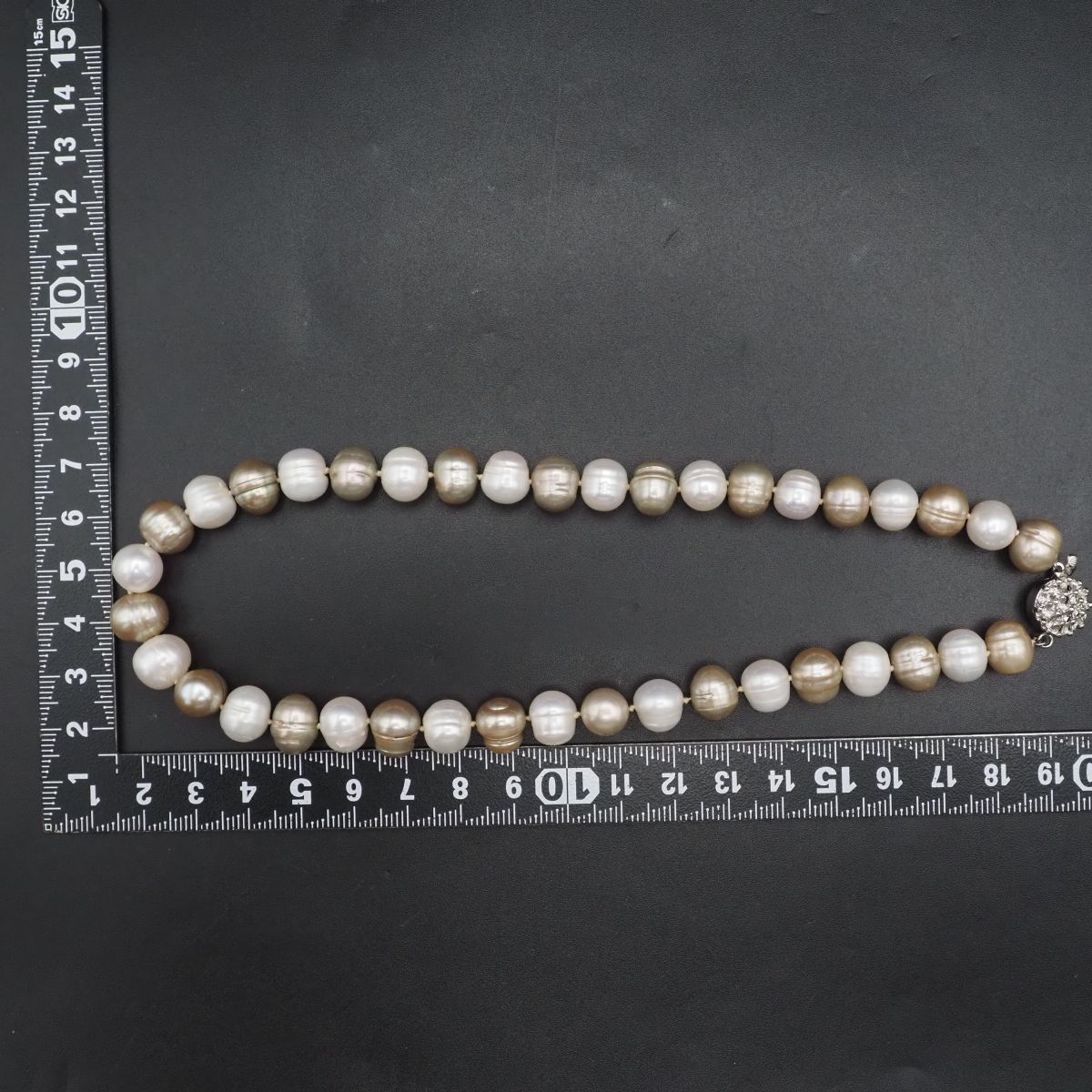 F021 バロックパール 真珠 GSILVER刻印 ネックレス ミックスカラー
