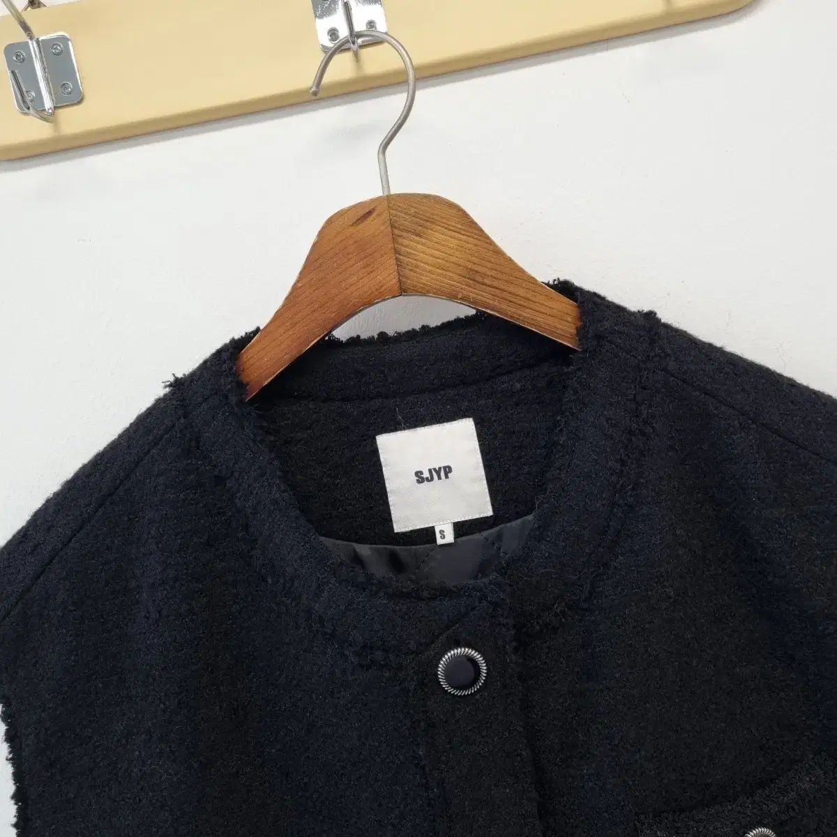 SJYP The HANDSOME 黒 オーバーサイズ ツイード ベスト