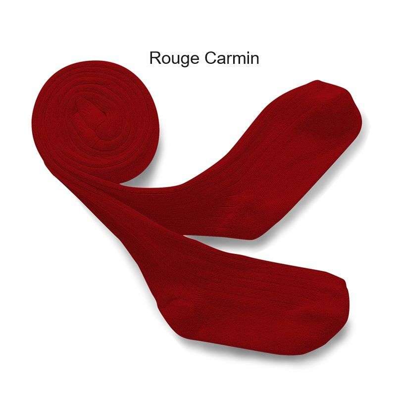【新品・未使用】collegien(コレジアン) Louise 【Rouge Carmin】Ribbed Tights キッズ リブタイツ 【5990】(キッズ ベビー)