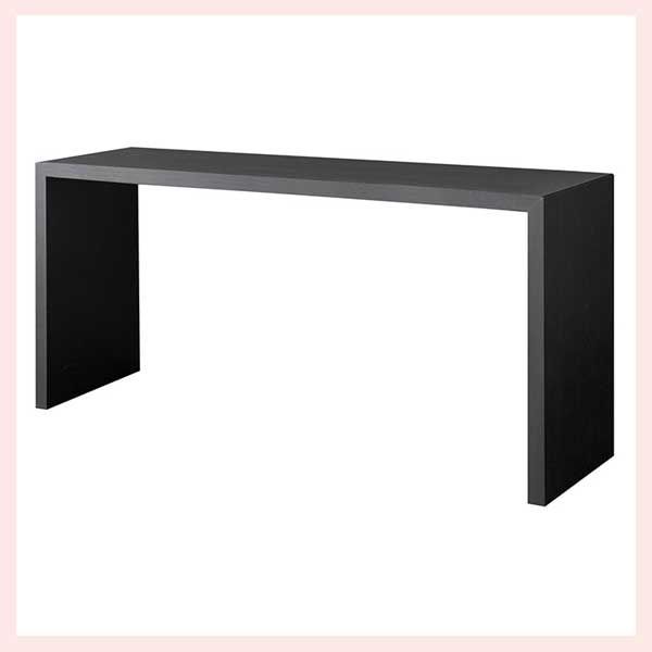 Visage Neo ビサージュ ネオ シンプルデスク 150×40cm ブラック シンプル 高品質 カウンターテーブル 台 ワークデスク パソコンデスク 机 スリム ワイド 幅広 奥細 カスタム 重厚感 黒色 木目調 ウッド 材木 コの字型