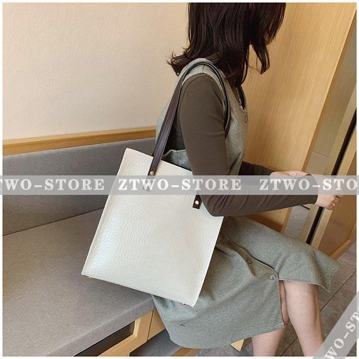 トートバッグ レディース 即購入OK 肩かけバッグ 2way クロコ 型押し