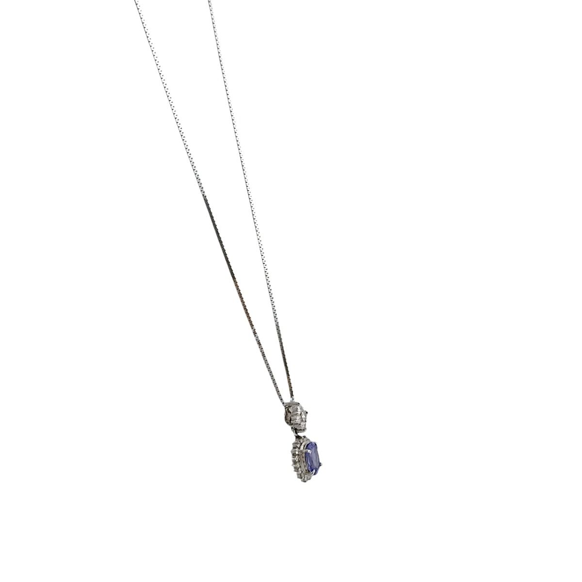 タンザナイト 4.0g 44cm ネックレス T 0.75 D 0.29ct ネックレス 
