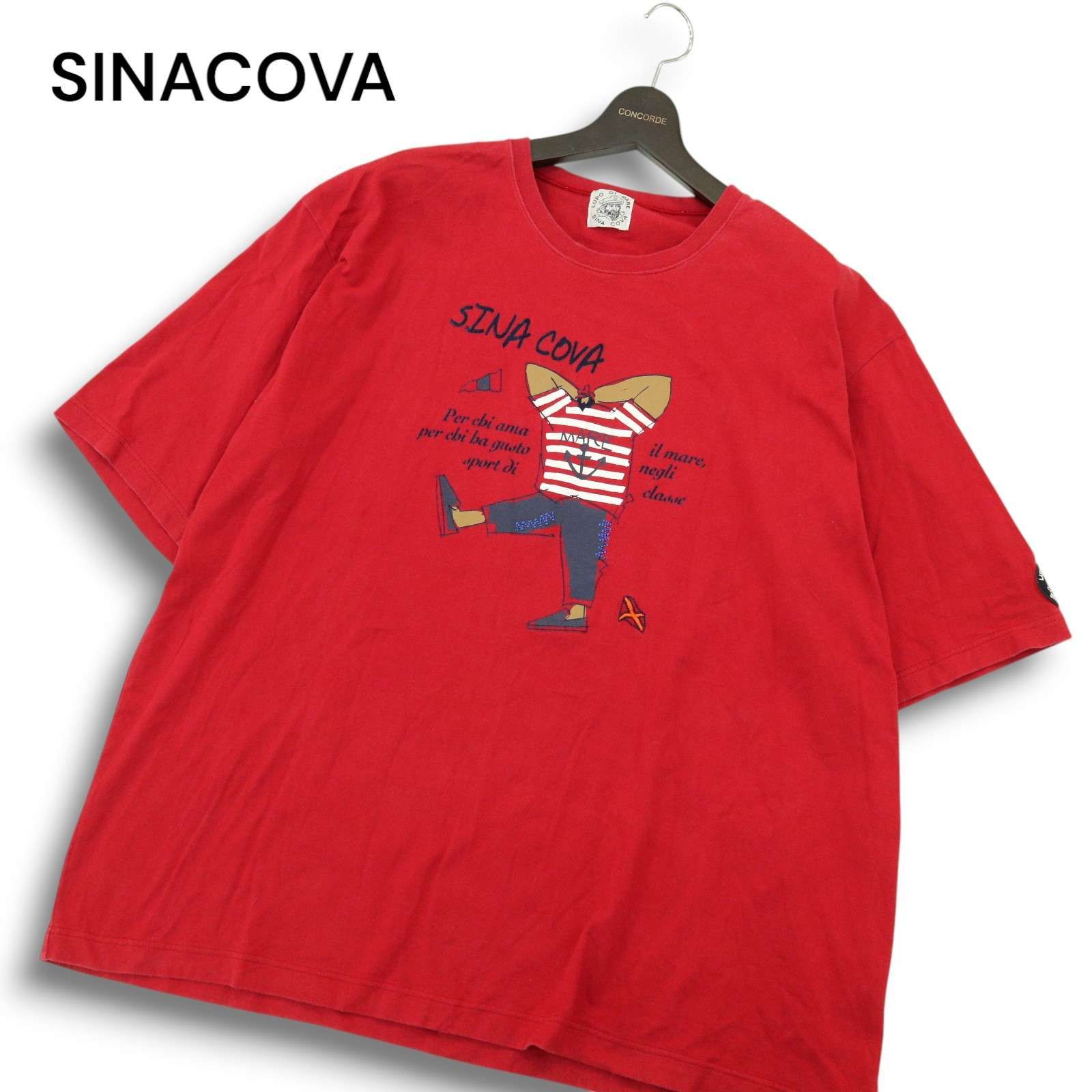 SINACOVA シナコバ ロゴワッペン☆ マリン プリント 半袖 カットソー T 