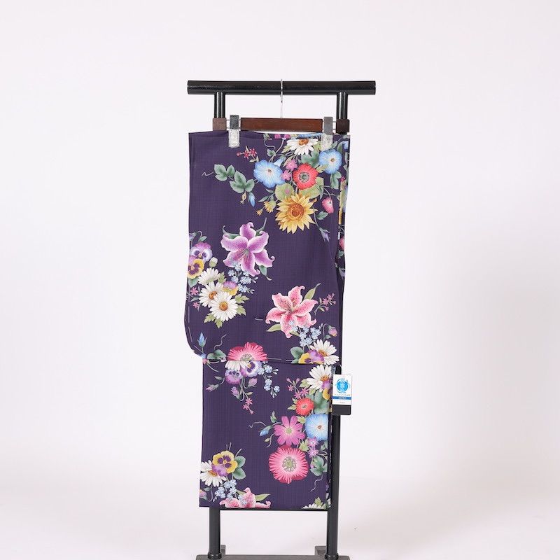 新品 浴衣 撫松庵 ネイビー アネモネマーガレット /1393 - メルカリ 