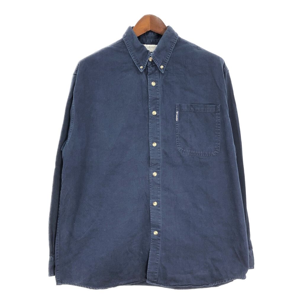 Columbia コロンビア ボタンダウン 長袖シャツ アウトドア ネイビー (メンズ XL) 中古 古着 T1215